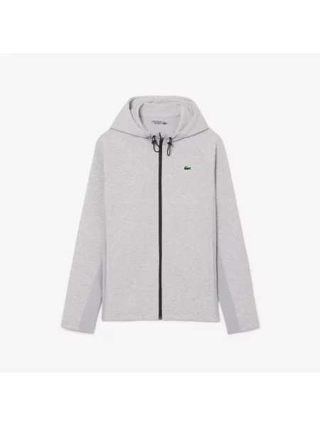 Lacoste Oddychająca Sportowa Kurtka Dresowa szara
