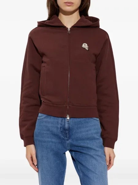 Hanorac cu glugă Moncler cu autograf maro
