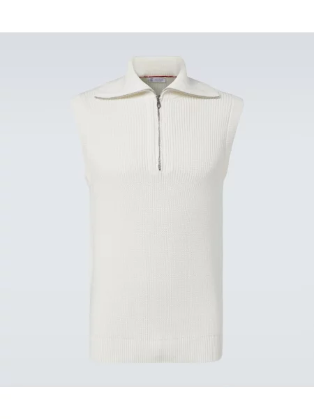 Telovnik z zadrgo Brunello Cucinelli bela