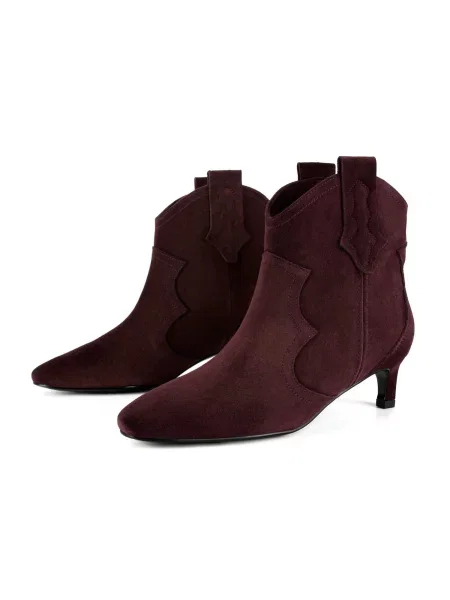 HANDMADE SHOES Cizme glezne TEXAS WIND burgundy roșu