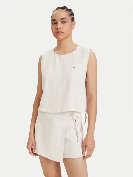 Tommy Jeans Top Svetlo bež