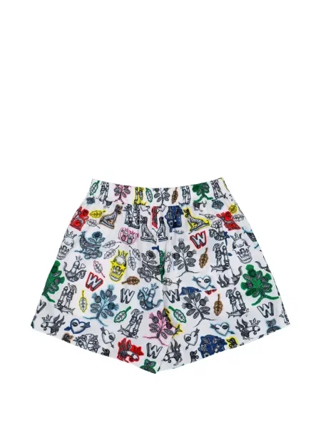 Pantaloni scurți Walter Van Beirendonck cu imagine alb