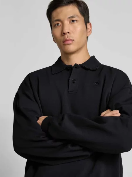 Koszulka polo o kroju regular fit z mieszanki bawełny Vetements czarna