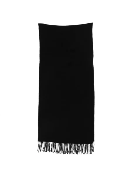 Fular Emporio Armani cu franjuri de lână negru