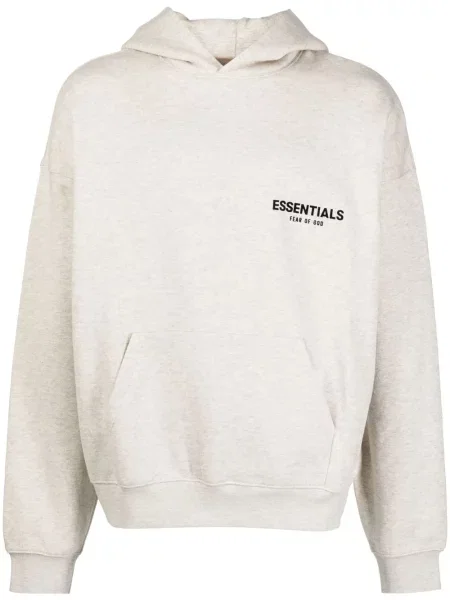 Hanorac cu glugă Fear Of God Essentials cu imagine gri