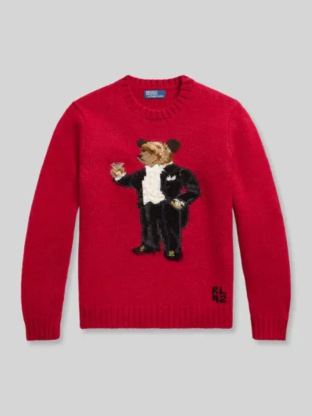 Sweter Polo Ralph Lauren z nadrukiem czerwony