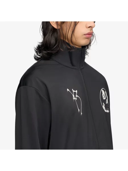 Kurtka Adidas do biegania z nadrukiem czarna