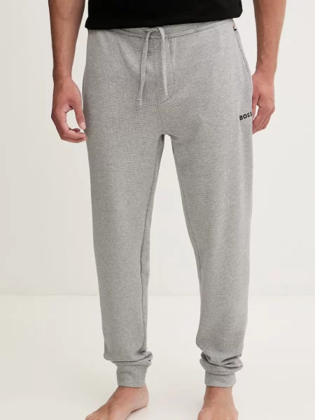 BOSS pantaloni de trening pentru bărbați Waffle Pants Cuff gri