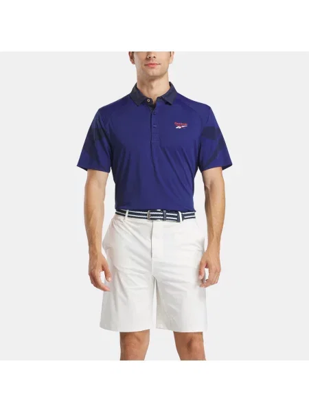 Reebok koszulka polo Signature Vector z kontrastowymi panelami kolorystycznymiunisex MIDNITE BLUE/NAVY Size: M niebieska