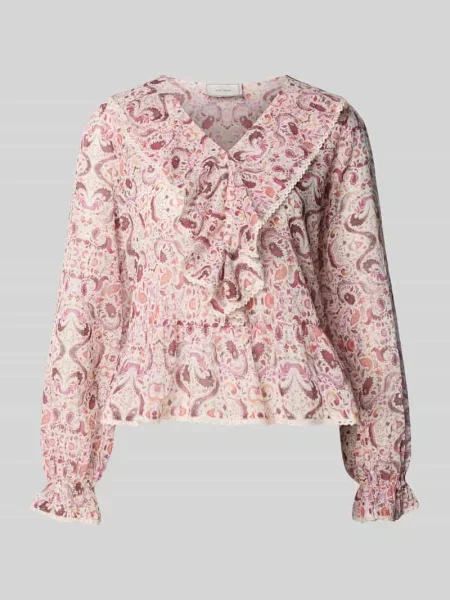 Bluzka o kroju regular fit z nadrukiem paisley na całej powierzchni model Ajda' Neo Noir