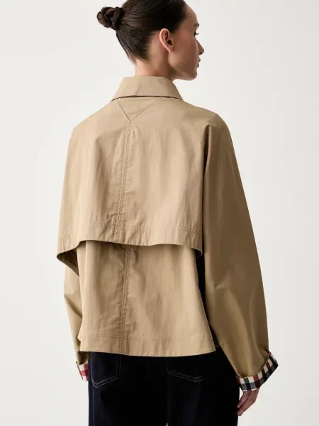 Koszula-kurtka o kroju oversized z mieszanki bawełny Tommy Hilfiger brązowa