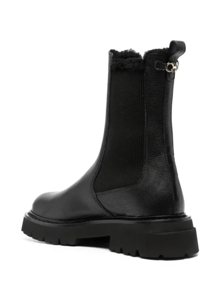 Botine Ferragamo din piele cu autograf negru