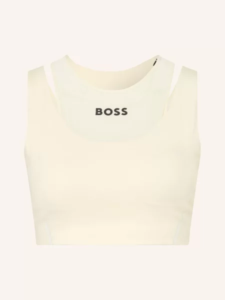 Boss Biustonosz Sportowy Ekaden Z Siateczką beige biały