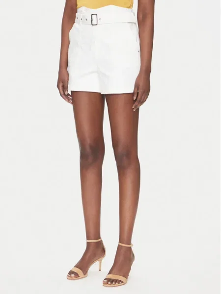 Morgan pantaloni scurți uni high waist SHERIM bej