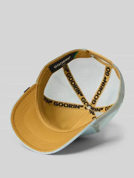 Czapka z daszkiem typu trucker z haftem model „Denim Eagle” Goorin Bros niebieska