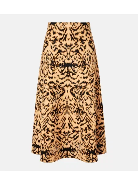 Fustă midi Ulla Johnson din jacard până la genunchi