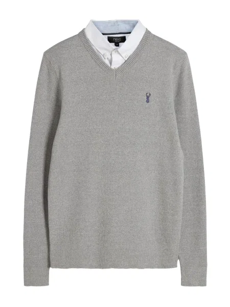 Next Pulover amestecat gri