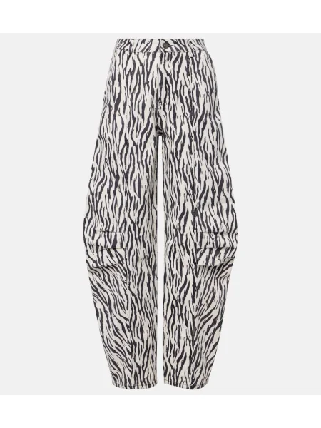 Pantaloni cargo Rotate cu imagine din țesătură twill negru