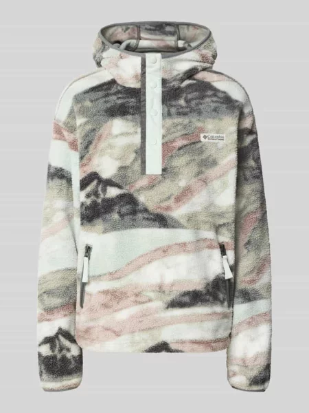 Bluza z kapturem z polaru z naszywką z logo model Helvetia' Columbia zielona