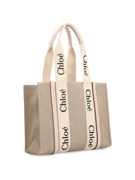 Lniana shopperka Chloe beżowa