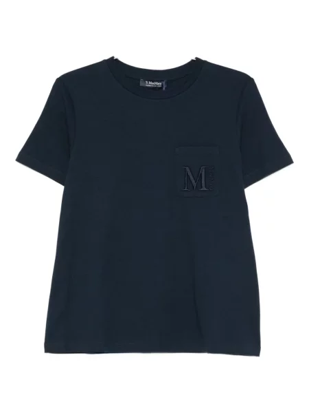 Haftowana koszulka S Max Mara niebieska