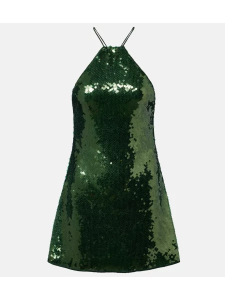 Rochie Oseree cu gât halter verde