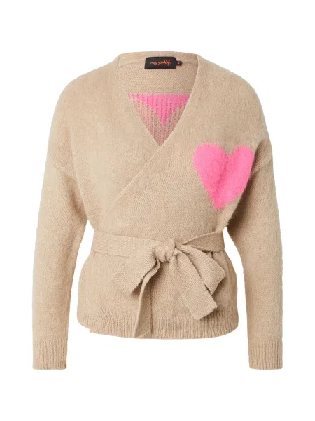 Miss goodlife Pletena jopa Hearts / svetlo roza bež