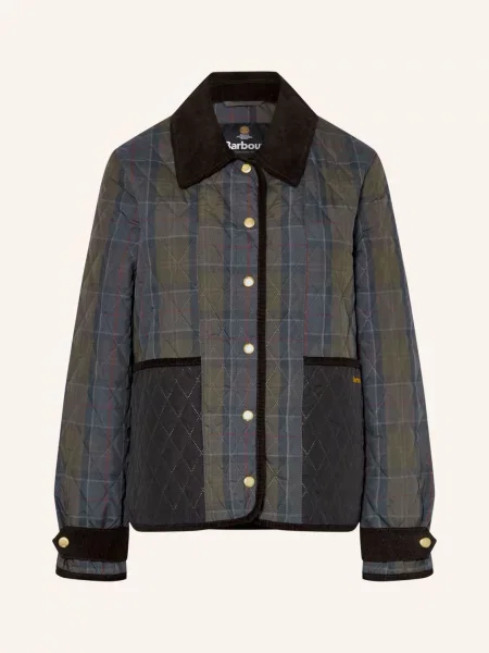 Barbour Prošívaná Bunda Ainsdale Z Kombinace Materiálů tmavě / červená / khaki šedá