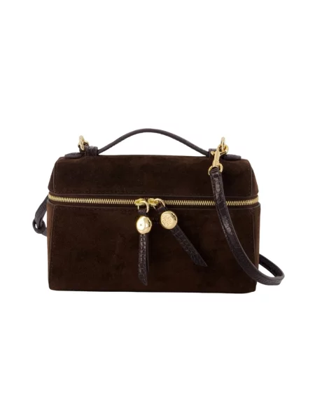 Top Tory Burch zamszowy brązowy