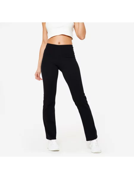 Legginsy fitness Domyos rozkloszowane czarne