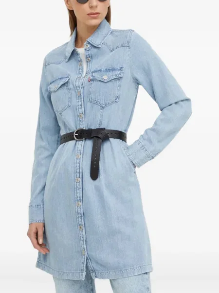 Карирани дънки straight leg Levi's® с шипове кафяво