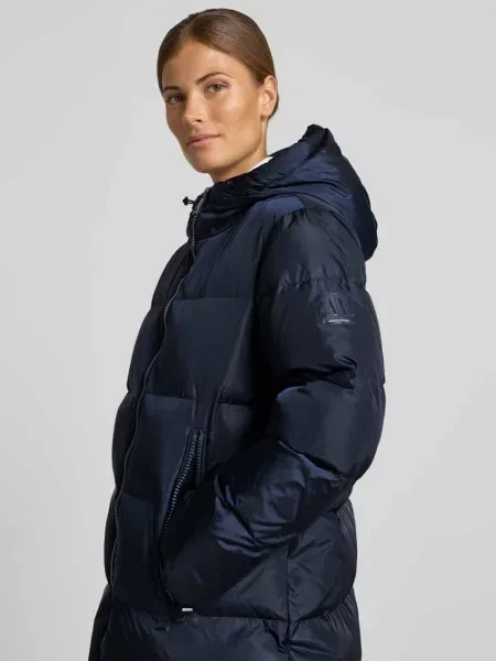 Płaszcz pikowany z zamkiem błyskawicznym dwustronnym Armani Exchange granatowy