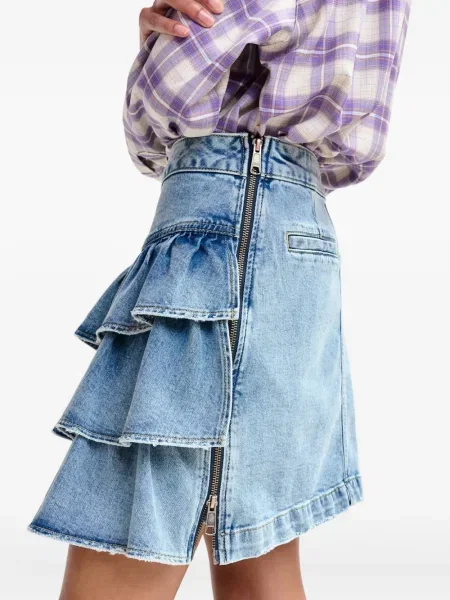 Fustă Essentiel Antwerp cu volane albastru