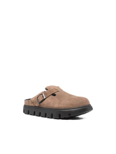 Klapki Birkenstock skórzane chunky brązowe
