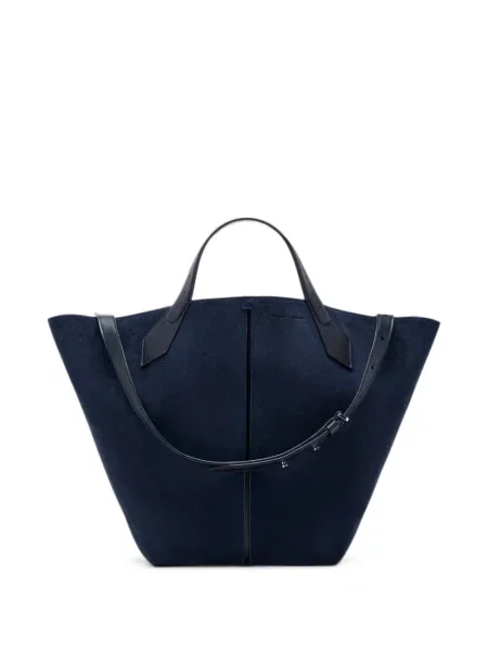 Geantă shopper Proenza Schouler din piele de căprioară albastru