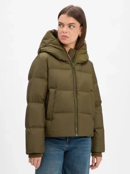 Kurtka puchowa o kroju regular fit z kapturem Marc O'polo zielona