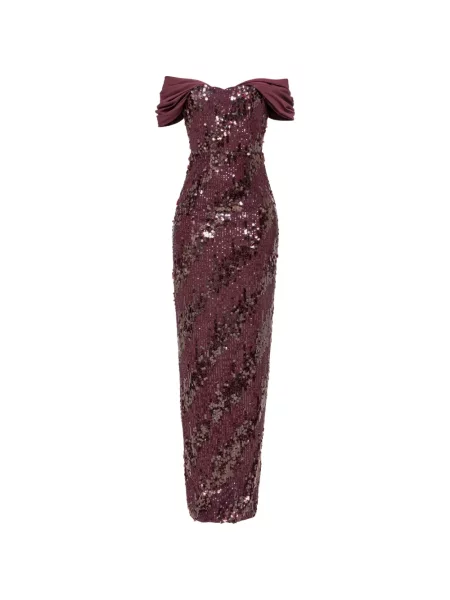 Rochie maxi Nissa cu paiete roșu
