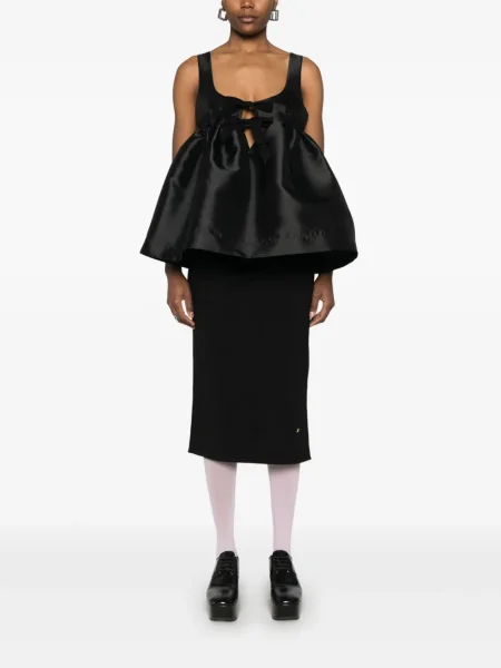 Rochie midi Moschino asimetrică până la genunchi de costum negru