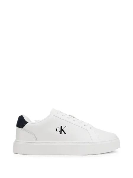 Sneakerși Calvin Klein din piele cu imagine alb