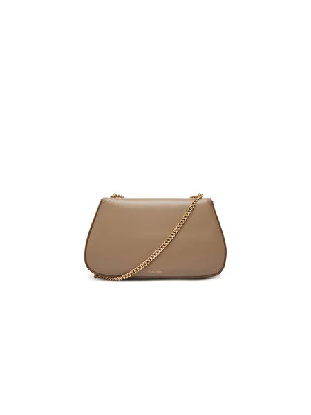Calvin Klein Kabelka Ck Convertible Chain Medium Bag Béžová hnedá