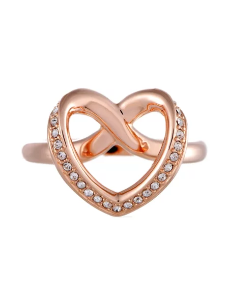 Inel Swarovski cu motiv cu inimi roz