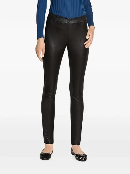 Pantaloni Ferragamo din piele negru