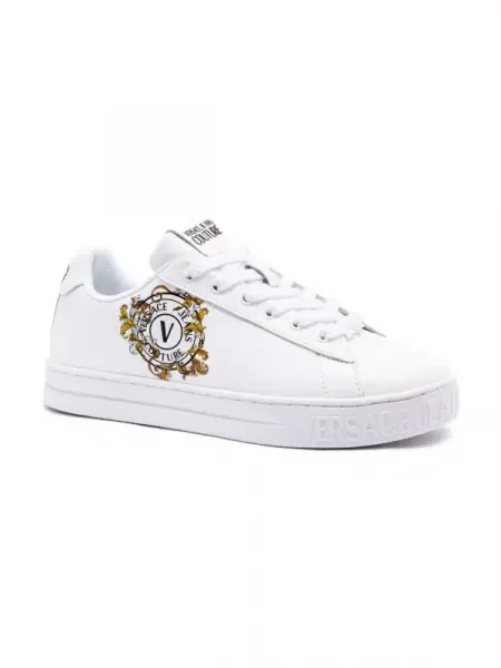 Versace Jeans Couture Sneakers COURT 88 cu adaos de piele alb