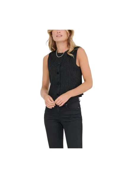 Kamizelka Only bez rękawów w paski czarna
