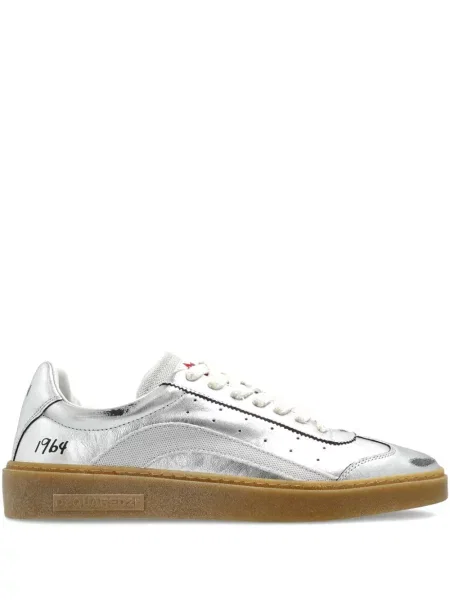 Sneakerși Dsquared2 din piele argintiu