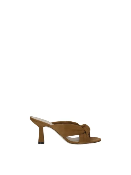 Klapki Stuart Weitzman skórzane brązowe