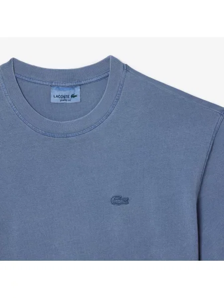 Lacoste Koszulka Natural Dyed Jersey niebieska
