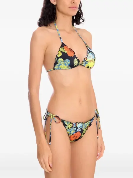 Bikini Amir Slama w kwiatki z nadrukiem czarny