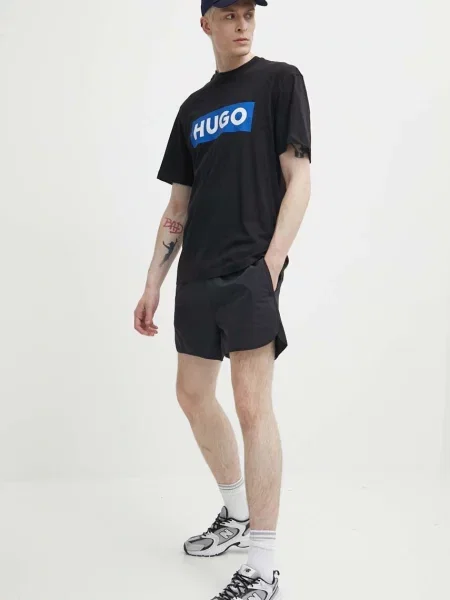 Футболка Hugo Blue з принтом чорний
