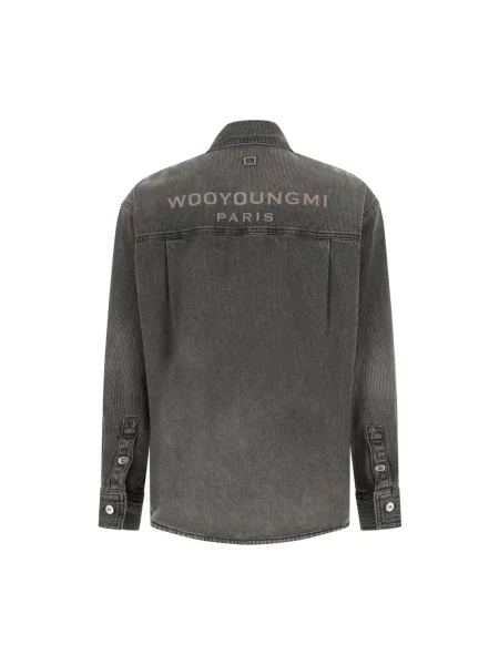 Koszula Wooyoungmi z logo szara